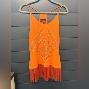Dainty Hooligan Orange Fringe Top